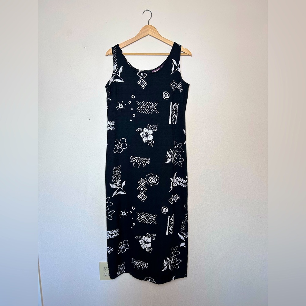 Womens Premier International Black and White Summer Dress Size M Vintage Casual